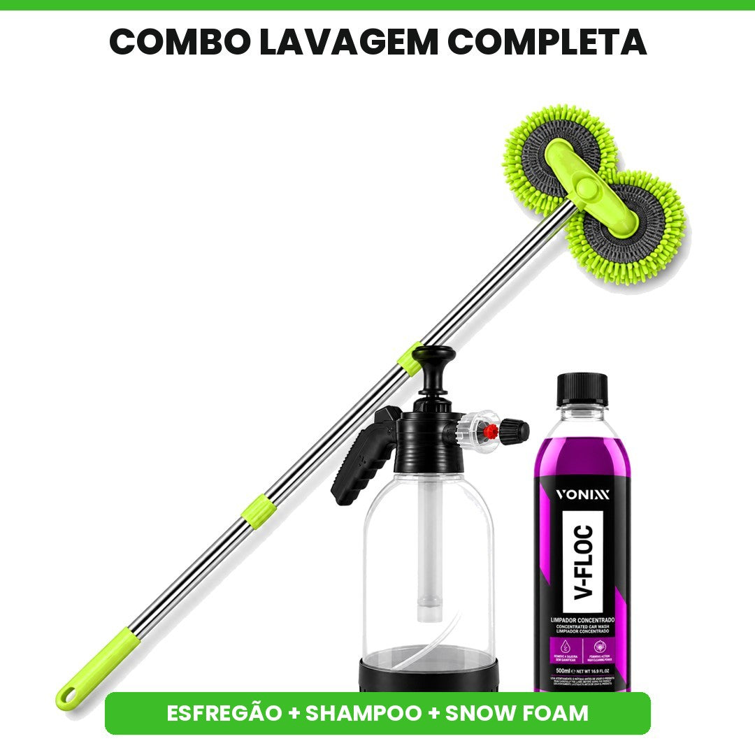 Mop Esfregão Microfibra Lavagem Carro Veiculo